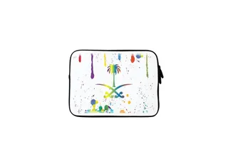 Colorful Saudi Premium Designer Sleeve With Strap For 15-Inch Laptop Multicolour 