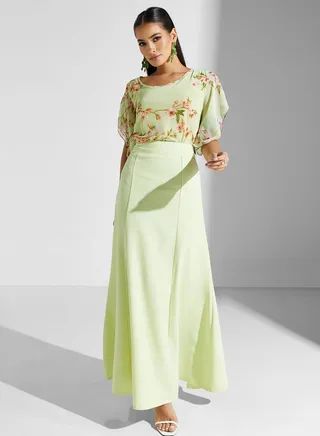 High Waist Tiered Skirt