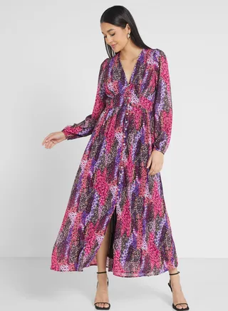 V-Neck Tiered Dress 