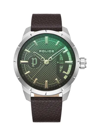 Men's Neist Leather Strap Analog Wrist Watch PEWJB2226902 - 45mm - Brown 