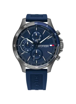 Men's Round Shape Silicone Strap Analog Wrist Watch 46 mm - Blue - 1791721 