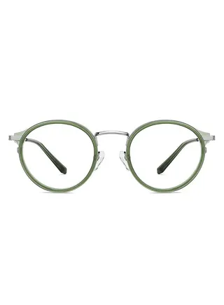 Zero Power Blue Cut & Antiglare Round Shape Computer Eyeglasses LB E13530 - Lens Size: 48mm - Grey 