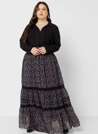 Tiered A-Line Skirt