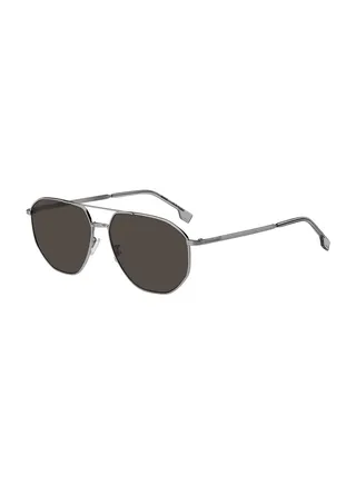 Men's UV Protection Navigator Sunglasses - Boss 1612/F/Sk Grey Millimeter - Lens Size: 61 Mm 