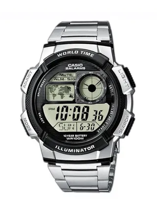 Men's Youth Series Water Resistant Stainless Steel Digital Watch AE-1000WD-1AVDF - 44 mm - Silver 