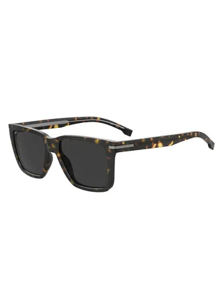 Men's UV Protection Rectangular Sunglasses - Boss 1598/S Black Millimeter - Lens Size: 55 Mm 