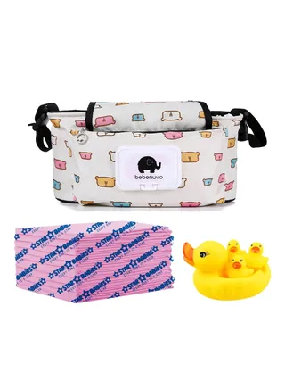 Buy 2 Get 1 Free (Baby Stroller Bag, Changing mat 10pcs with Free Powder Puff) 