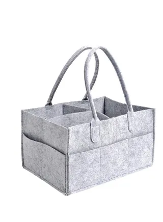 Diaper Caddy Organiser Portable Felt Diaper Nappy Toys Storage Bag Nursery Nappy Changing Organiser for Mom Newborn Kids Baby Diaper Caddy Baby Wipes Bag 