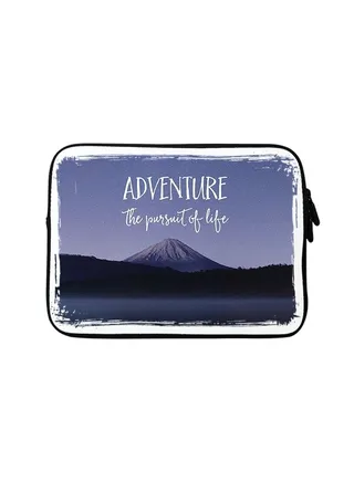 Adventure Printed Premium Designer Sleeve With Strap For Laptop Multicolour 