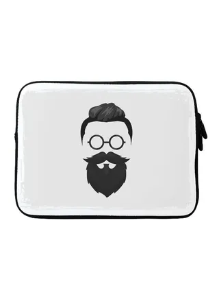 Beard Hipster Printed Sleeve For Apple MacBook 15 inch White/Black 