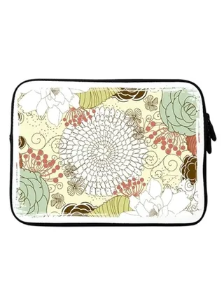 Blooming Flower Premium Designer Sleeve With Strap For Laptops Multicolour 