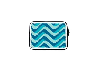 Blue Waves Premium Designer Sleeve With Strap For 15-Inch Laptop Blue/White/Black 