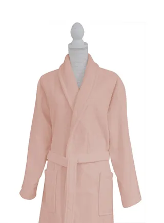 Solid Microfibre Bathrobe Pink 