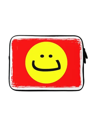 Smiley Printed Sleeve For Apple MacBook 15 inch Red/Yellow 