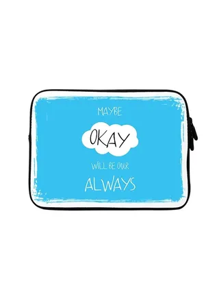 Premium Designer Sleeve With Strap For Laptop Blue/White 