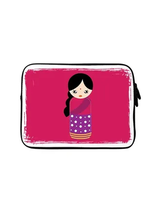 Premium Designer Sleeve With Strap For 15 Inch Laptops Indian Doll 