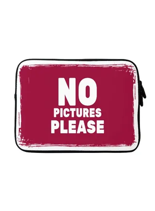 No Pictures Please Printed Sleeve For Apple MacBook 15-Inch Pink/White 