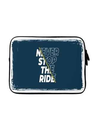 Never Stop The Ride Printed Sleeve For Apple MacBook 15-Inch Blue/White/Yellow 