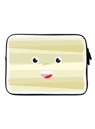 Cute Mummy Printed Premium Designer Sleeve With Strap For Laptop Multicolour 