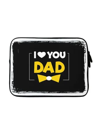 I Love You Dad Printed Sleeve For Apple MacBook 15-Inch Blue/White/Yellow 