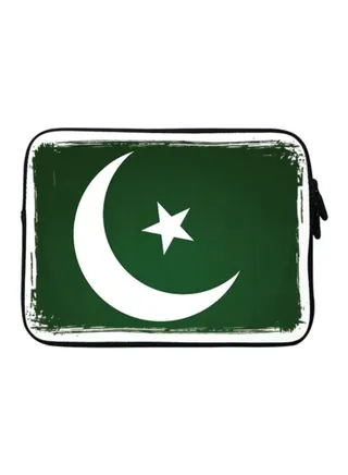 Designer Sleeve With Strap For 15-Inch Laptop Flag of Pakistan 
