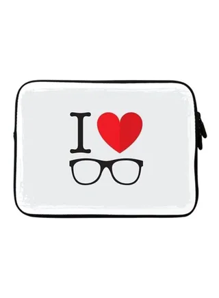 Designer Sleeve With Strap For 15-inch Laptop I love glasses 