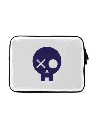 Skull Patch Printed Laptop Sleeve For Apple MacBook 15-Inch White/Blue 