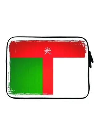 Printed Designer Sleeve With Strap For 15-Inch Laptop Flag of Oman 