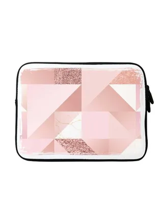 Marble Printed Sleeve For Apple MacBook 15-Inch Pink/White 