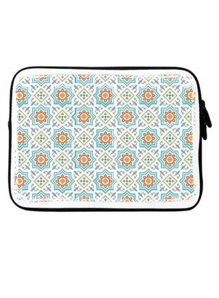 Moroccan Mosaic Premium Designer Sleeve With Strap For Laptop Multicolour 