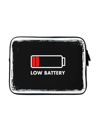 Low Battery Printed Laptop Sleeve For Apple MacBook 15-Inch Black/White/Red 
