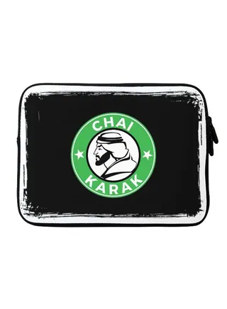 Chai Karak Printed Sleeve For Apple MacBook 15-Inch Black/White/Green 