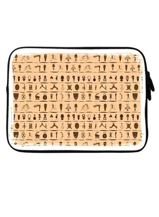Tribal Hieroglyphics Sleeve For Laptops Beige/Brown 