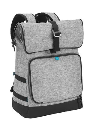 Sancy Diaper Bag Backpack, Unisex Back Pack With Heavy Duty Roll-Top Closure, Large Insulated Compartment With Changing Pad And Accessories - Smokey 