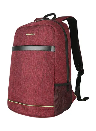 Laptop Backpack With USB Charging Port Red 