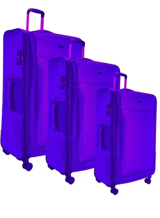 Pierre Cardin Luggage Softside Set of 3, Lightweight Suitcase for Travel, TSA Approved Lock, Anti Theft Double Zipper, Smooth Wheels 