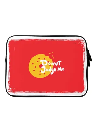 Donut Judge Me Printed Carrying Sleeve For Apple MacBook 15-Inch Red/Yellow/White 