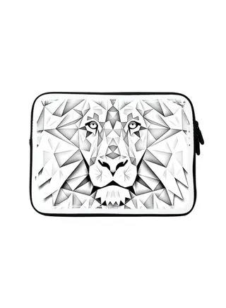 Premium Designer Sleeve With Strap For Laptop Black/White 