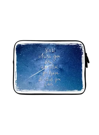 Protective Sleeve With Strap For 15-Inch Laptops Start, Use, Do 