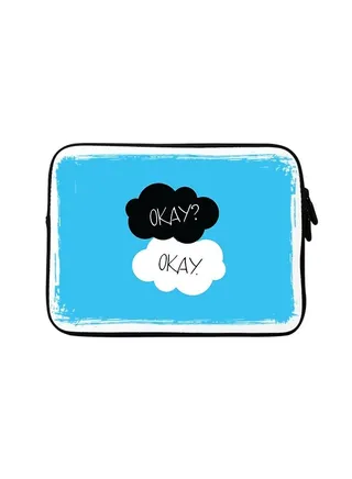 Premium Designer Sleeve With Strap For Laptop Blue/Black/White 