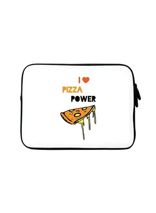 Premium Designer Sleeve With Strap For 15 Inch Laptops I Love Pizza 