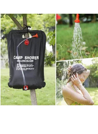 Solar Shower Bag, 5 Gallons/20L Camping Shower Bag, Portable Shower Bag with Removable Hose and On-Off Switchable Shower Head for Camping Beach Swimming Outdoor Traveling 