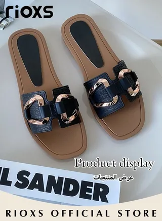 Women's Fashion Slippers Anti-Slip Beach Sandals Comfortable Soft Sole Flat Sandals for Indoor and Outdoor Use 