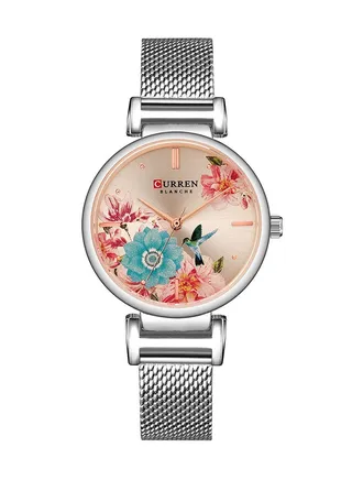 Women's Waterproof Stainless Steel Mesh BAnd Quartz Watch 9053 - 30 mm - Silver 
