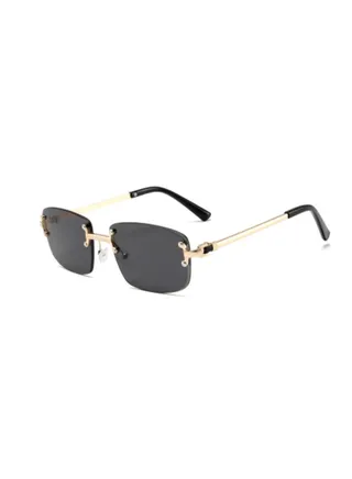 Women's Fashion Rimless Sunglasses, Stylish Outdoor Eyewear, UV400 Protection Shades, High-Quality Frames, Chic Accessory for Daywear, Trendy Sunnies for Hiking, Driving, Shopping 