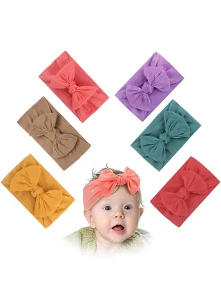 6 Colors Soft Wide Turban Baby Headbands for Baby Girls Infants Newborn Hair Accessories Toddlers Kids and Children Multicolour 