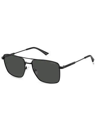 Men's Polarized Rectangular Sunglasses - Pld 4134/S/X Black Millimeter - Lens Size: 57 Mm 