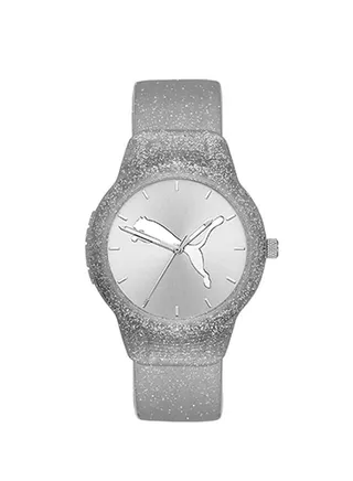 Reset V2 Silicone Strap Analog Wrist Watch for Women PU P1003-36mm-Silver 