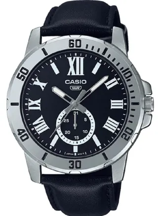 Leather Analog Wrist Watch MTP-VD200L-1BUDF 