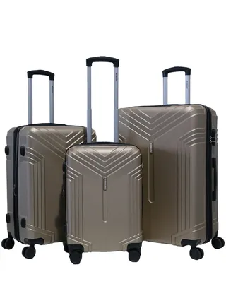3 Piece ABS Hard side Trolley Luggage Set Spinner Wheels with Number Lock 